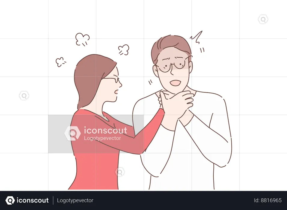 Un couple se dispute  Illustration