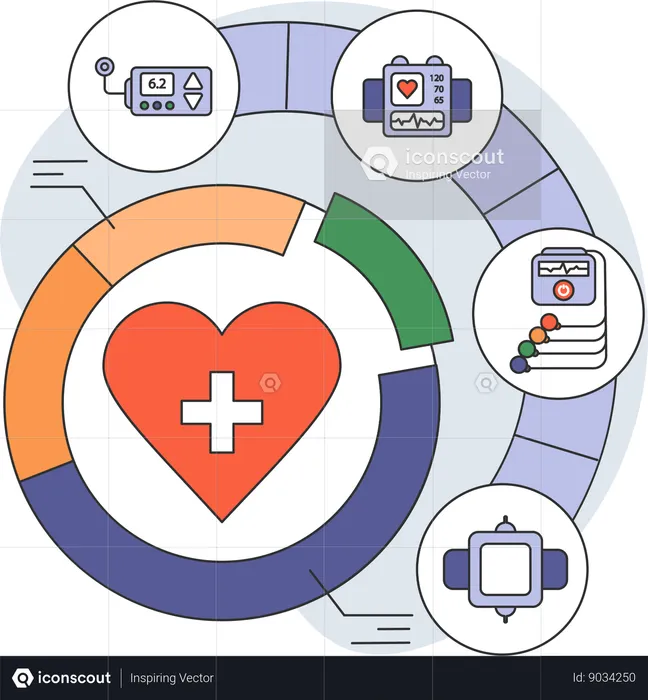 Le docteur analyse la fréquence cardiaque  Illustration