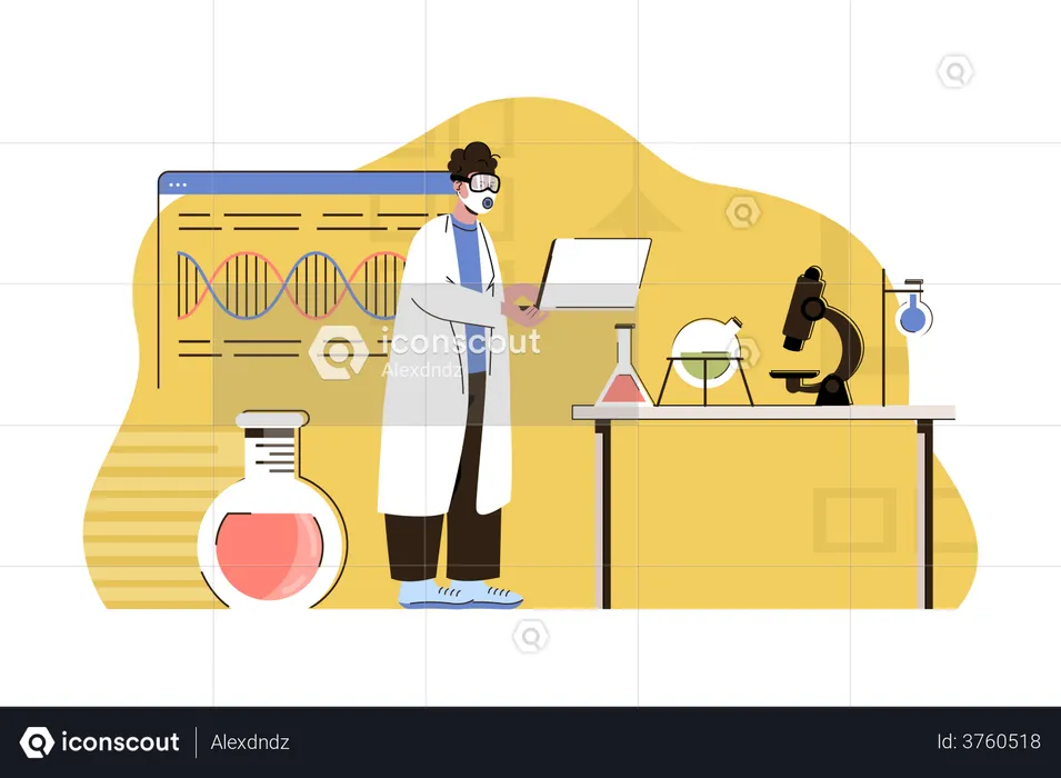 Le scientifique est engagé dans la recherche médicale  Illustration