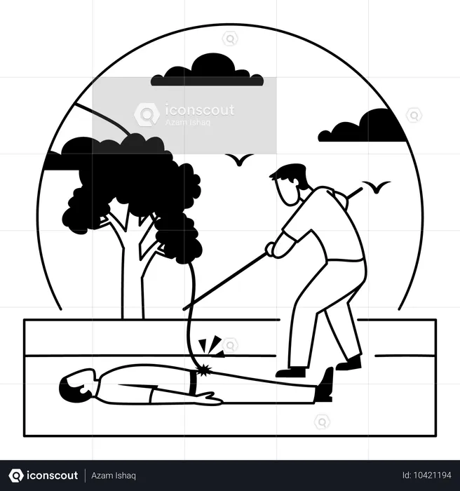 Un socorrista brindó asistencia a un hombre que sufrió una descarga eléctrica  Ilustración