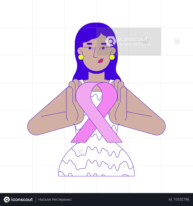 Una joven india promueve la concienciación sobre el cáncer de mama  Ilustración