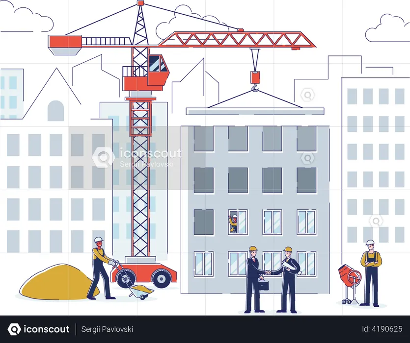 Under Construction Building  Illustration