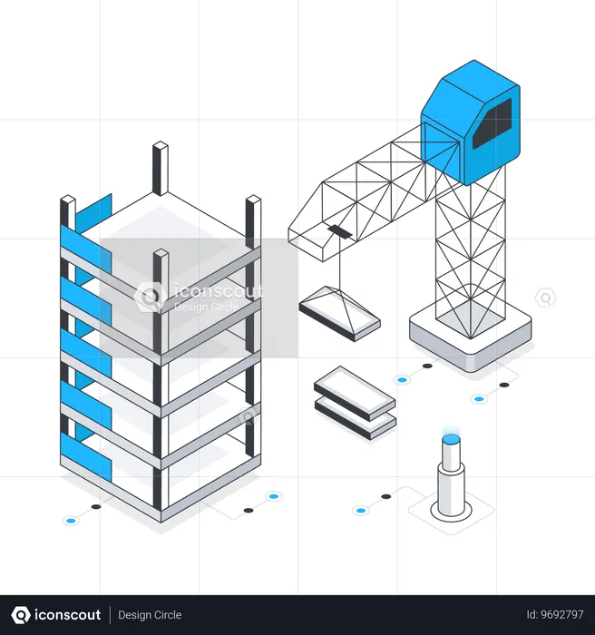 Under Construction Building  Illustration