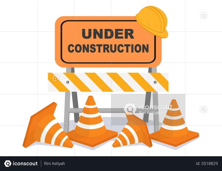 Under Construction building site  Illustration