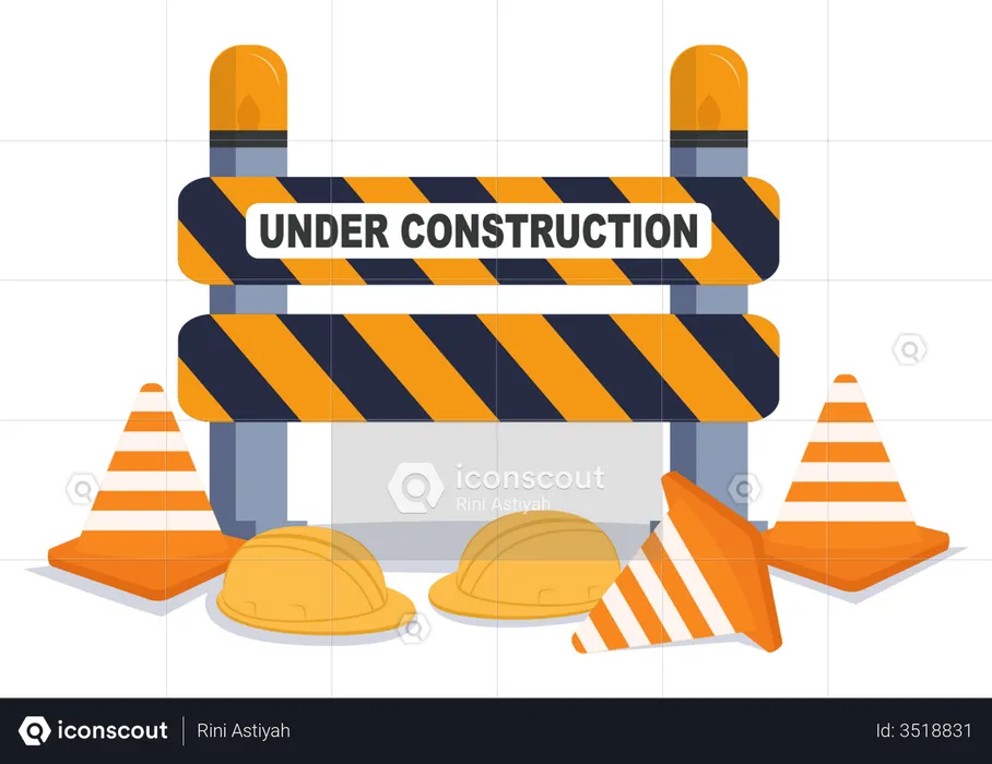 Under Construction warning  Illustration