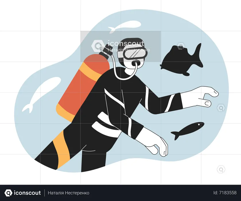 Underwater diving  Illustration