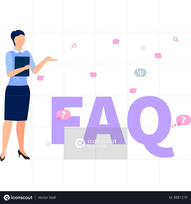 La fille parle des services FAQ  Illustration