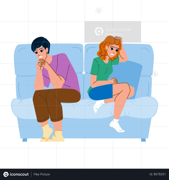 Unhappy couple  Illustration