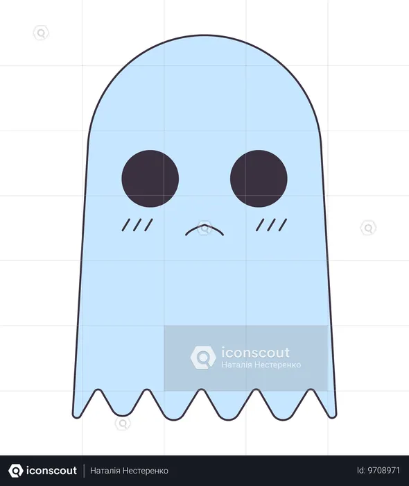 Unhappy cute ghost  Illustration