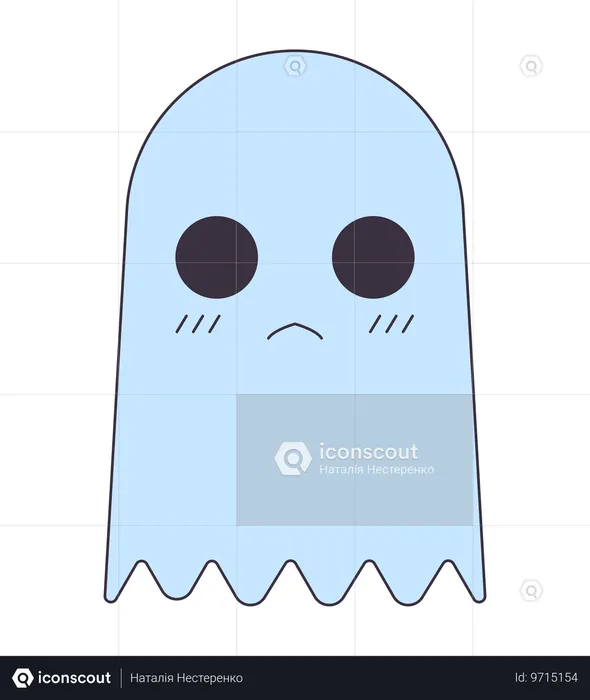 Unhappy cute ghost  Illustration