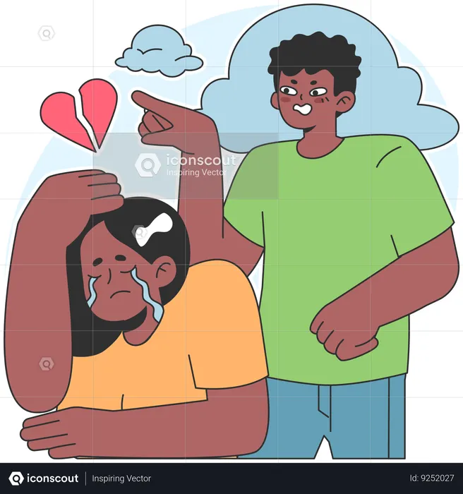Unhealthy bond between man and woman  Illustration