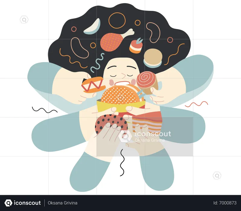 Unhealthy Food Consumption  Illustration