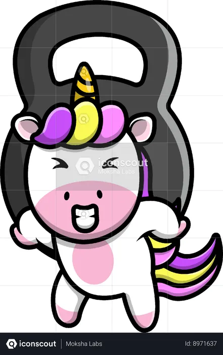 Unicorn Lifting Dumbbell  Illustration