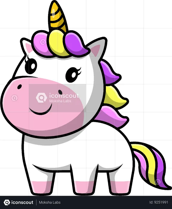 Unicorn Standing  Illustration