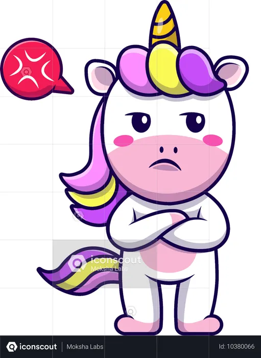 Unicornio enojado  Ilustración