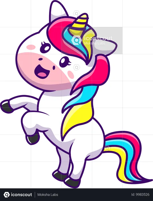 Unicornio saltando  Ilustración