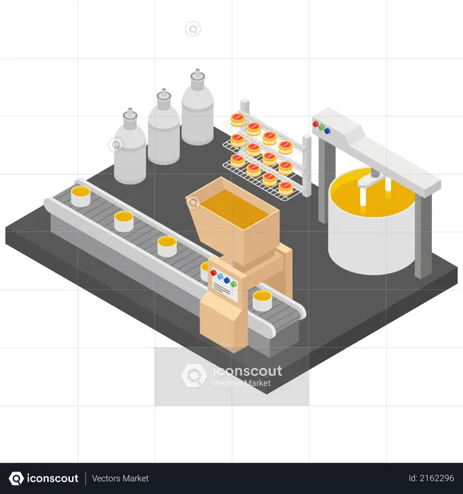 Unidad de fabricación de fábrica  Ilustración