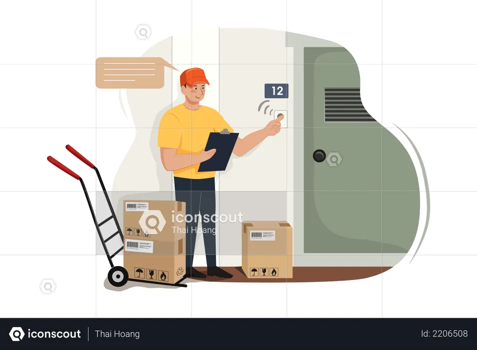 Uniformed deliveryman  Illustration