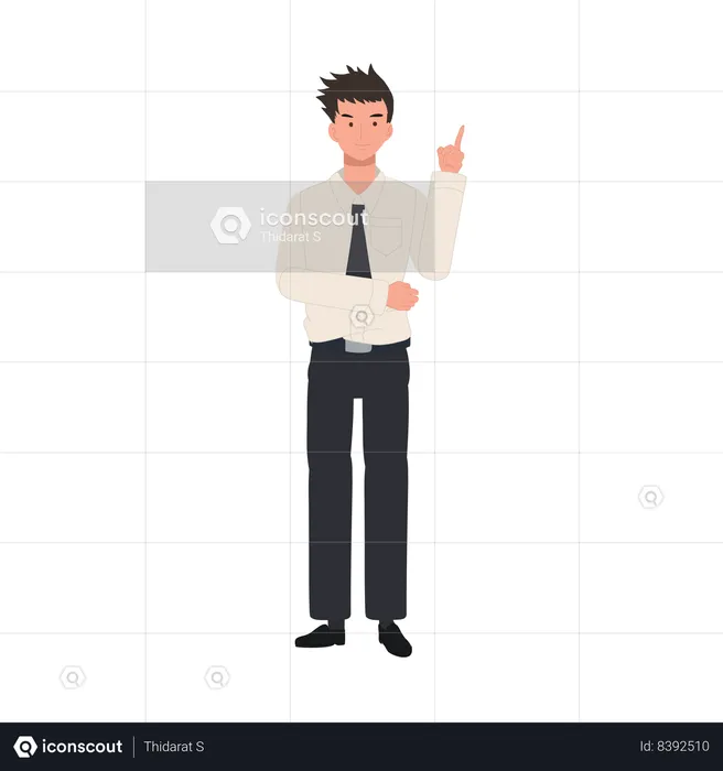 University Student Pointing for Presentation  Illustration