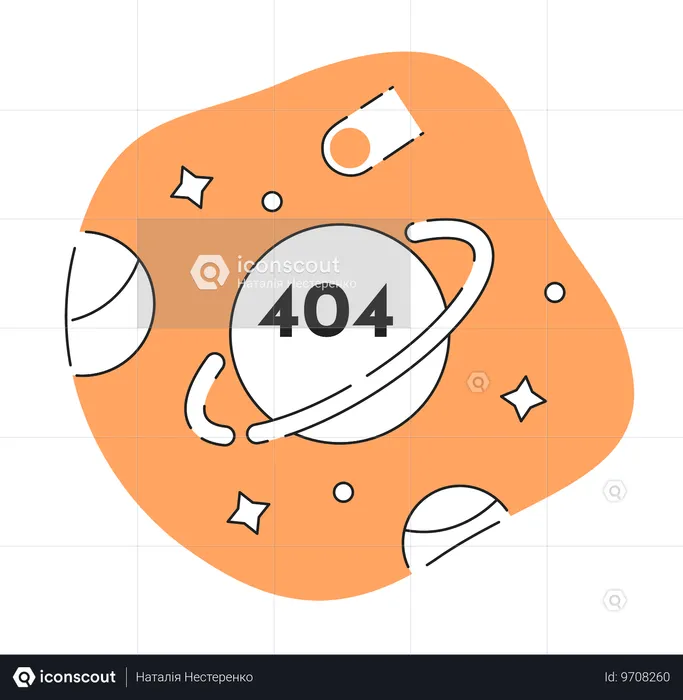 Universum und Weltraumforschung Schwarzweiß Fehler 404  Illustration