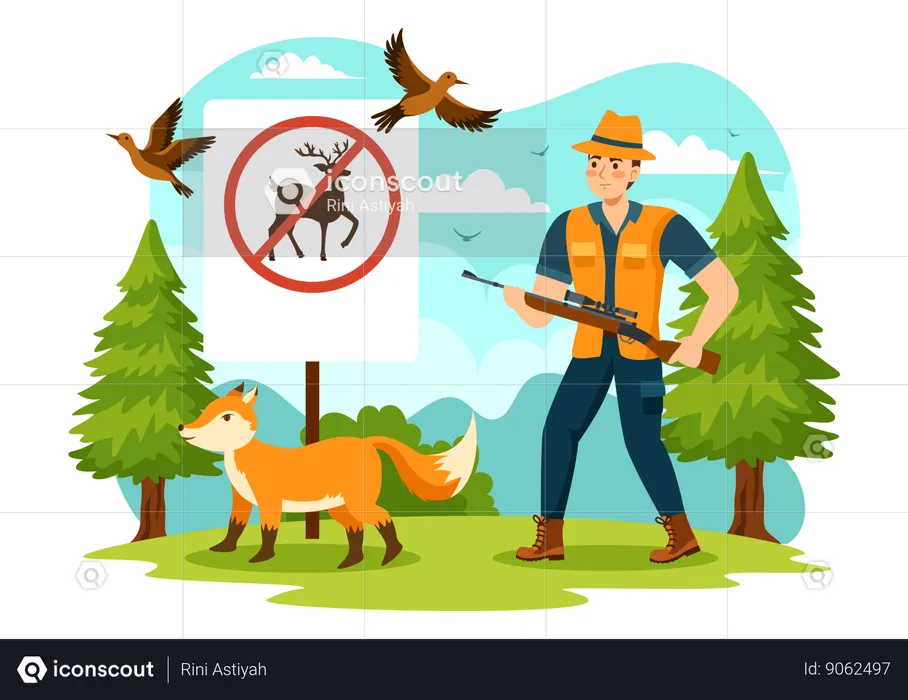 Unlawful Hunting  Illustration