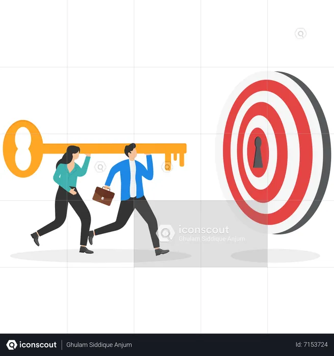 Unlock idea for achieving target in business team  Illustration