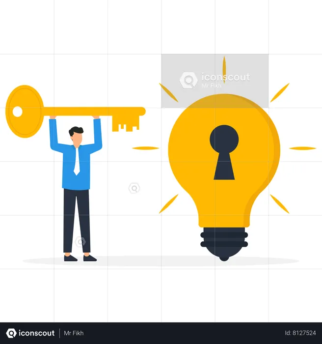 Unlock new business ideas  Illustration