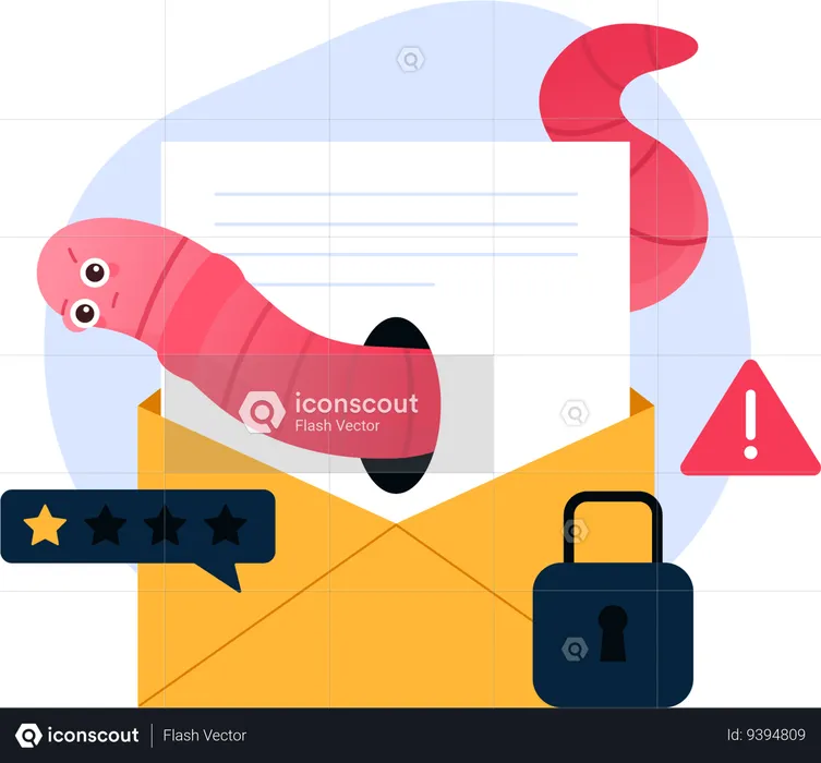 Unsecure Email  Illustration