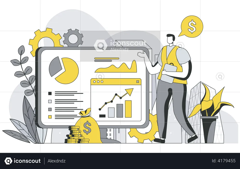 Wirtschaftsstatistik  Illustration