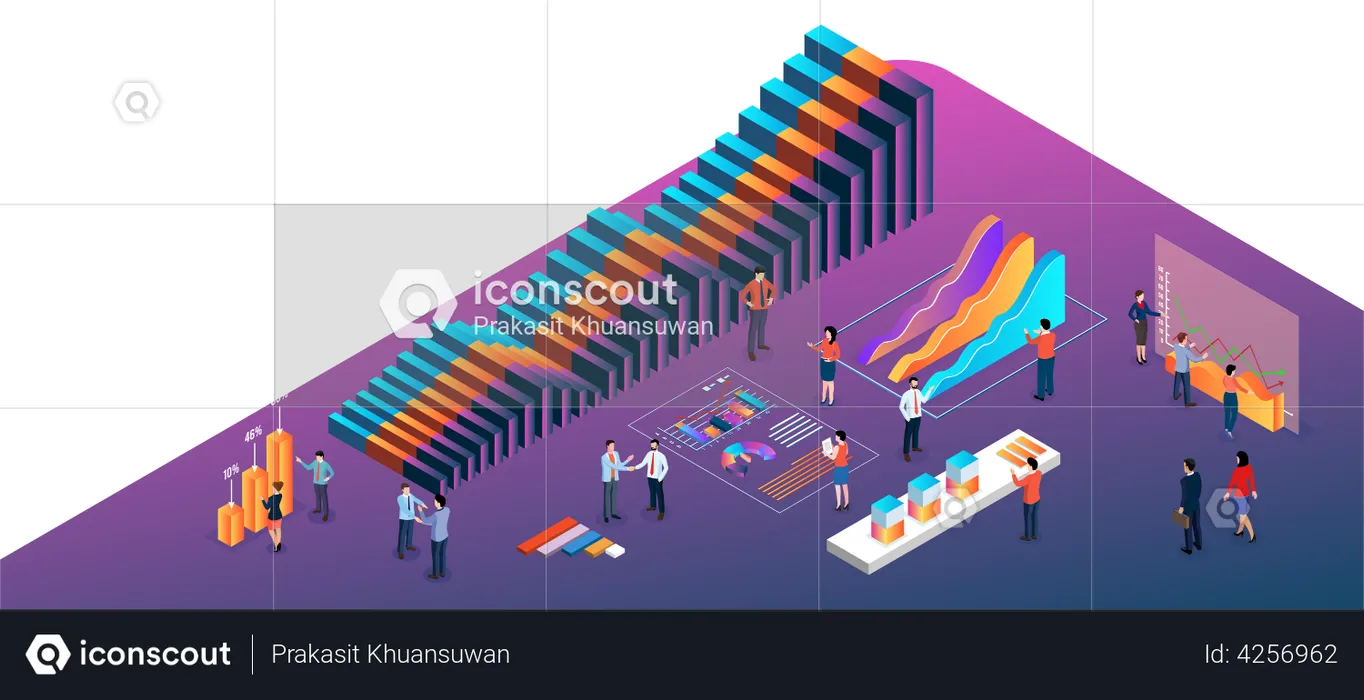 Präsentation der Unternehmensstatistiken  Illustration