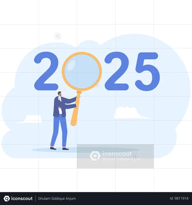 Unternehmervision im Jahr 2025  Illustration