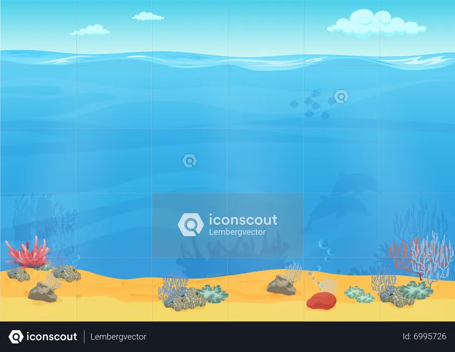 Unterwasser-Korallen  Illustration
