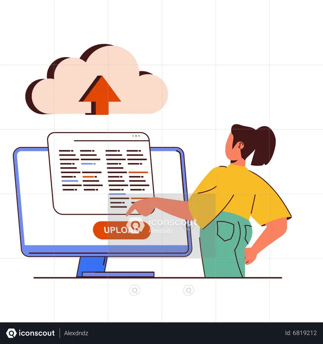Upload cloud data  Illustration