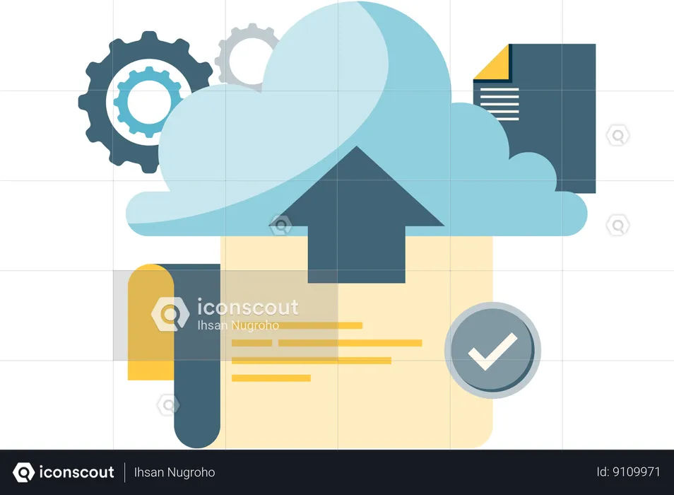 Upload data in cloud storage  Illustration