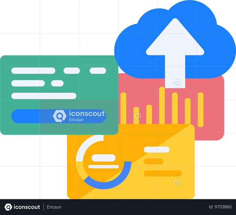 Upload data on cloud  Illustration