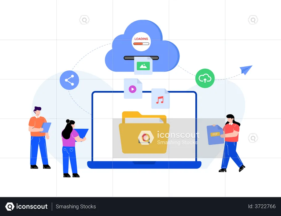Upload file to cloud  Illustration