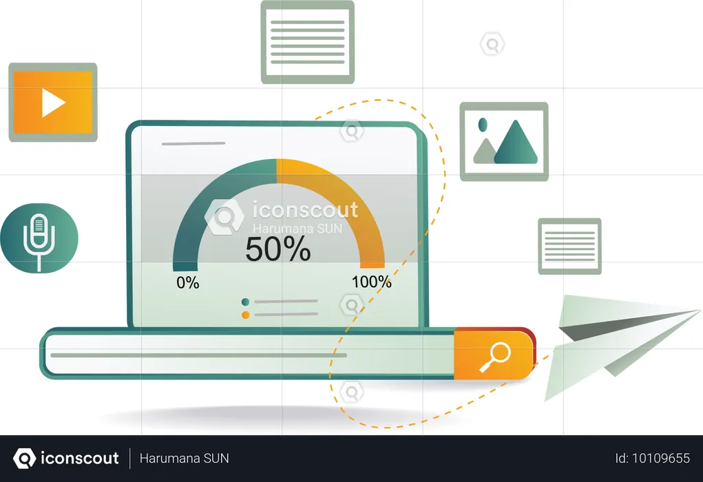 Uploading data on web server to store confidential details  Illustration