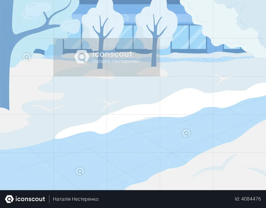Urban winter park  Illustration