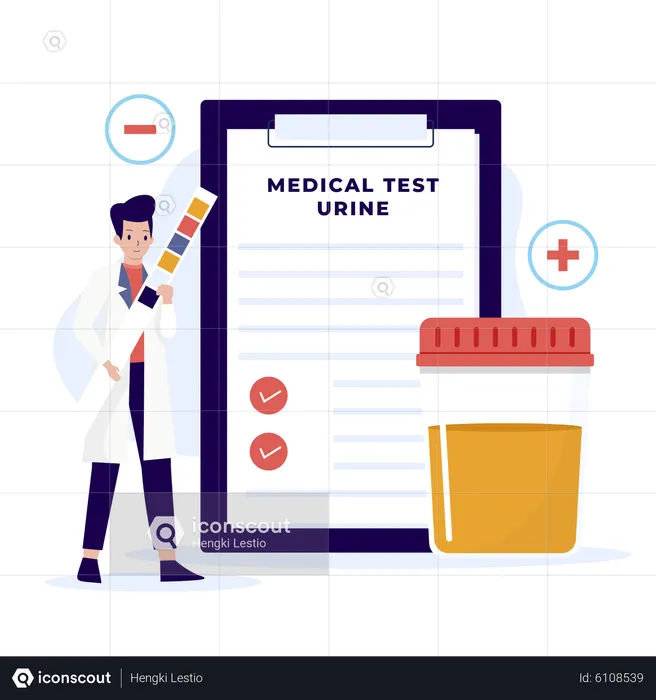 Urine test for medical and healthcare  Illustration