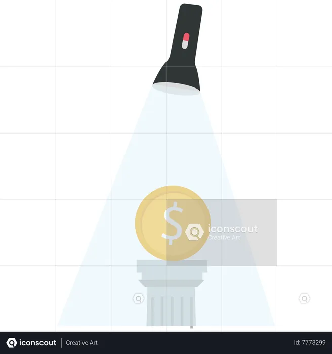 US Dollar Coin on Roman Pillar for united state Currency Concept  Illustration