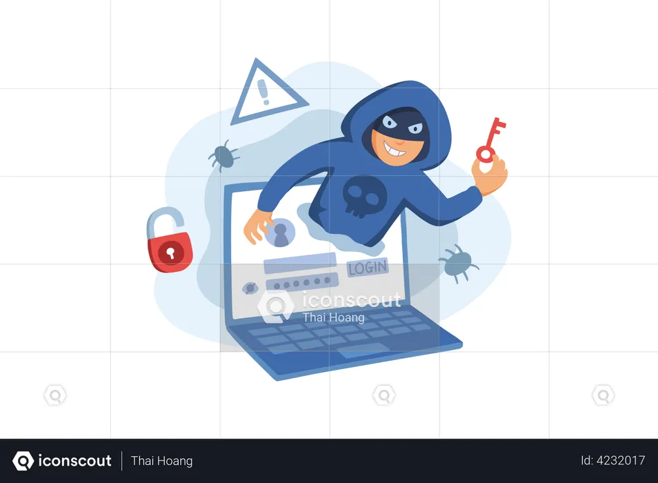 User account hacking  Illustration