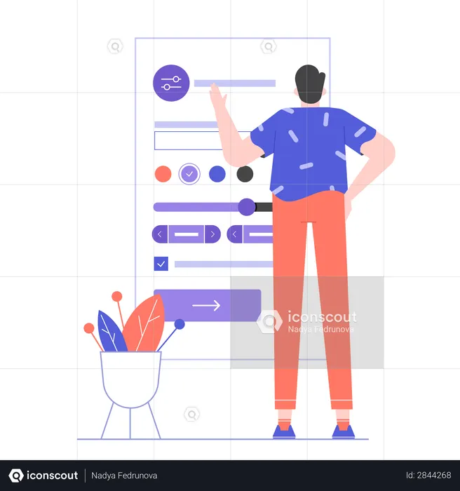 User settings and customization of the social network account Illustration
