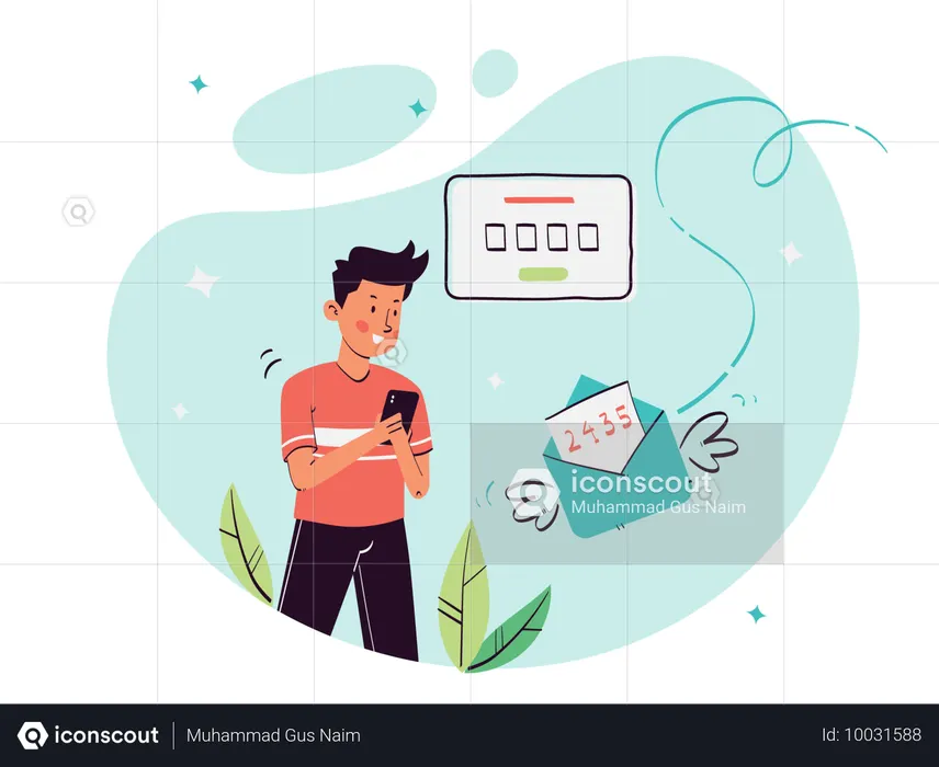 User types Verification Code in application  Illustration
