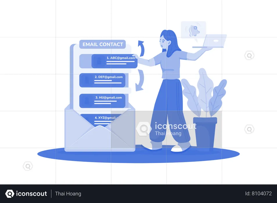 Users creates and manage contact lists  Illustration