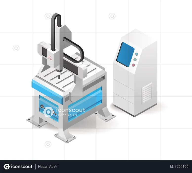 Technologie de machine-outil de forage cnc industrielle d'usine avec intelligence artificielle  Illustration
