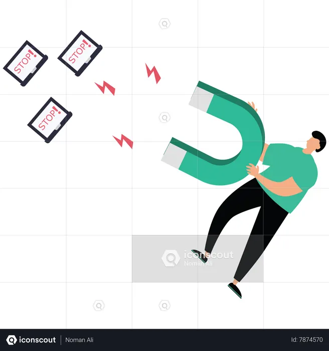 Best Using to stop work Illustration download in PNG & Vector format