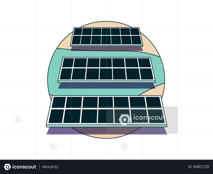 Using solar panel for saving electricity  Illustration