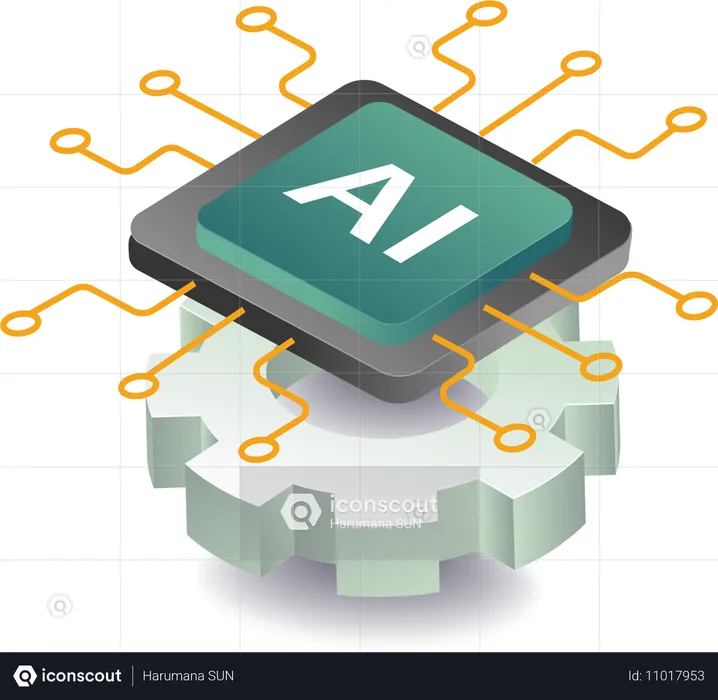 Uso de tecnología de inteligencia artificial  Ilustración