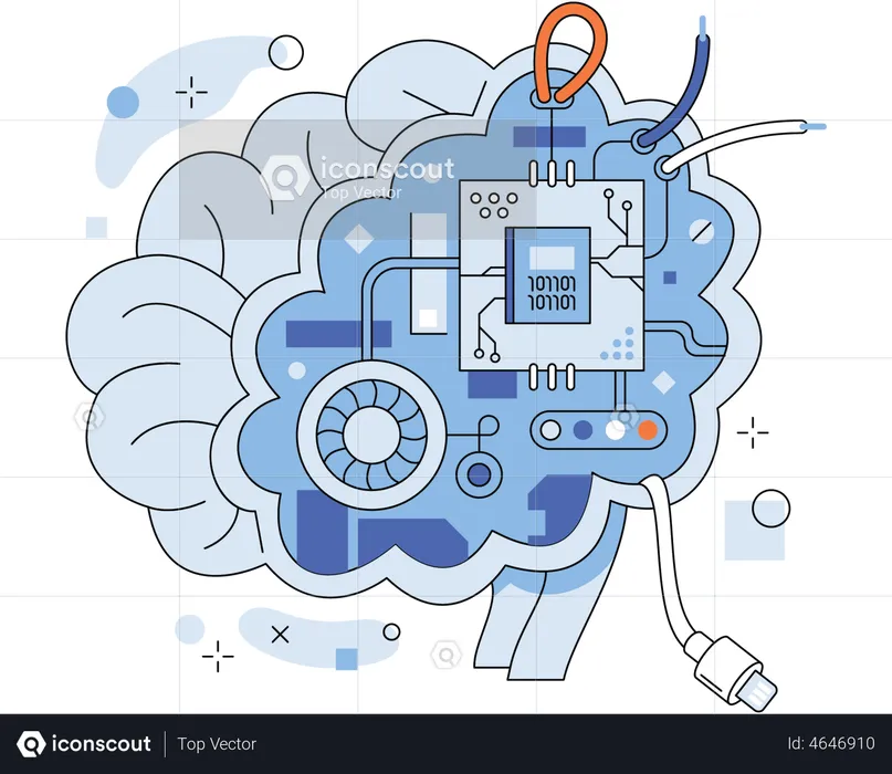 Uso de inteligência artificial e tecnologias da Internet  Ilustração