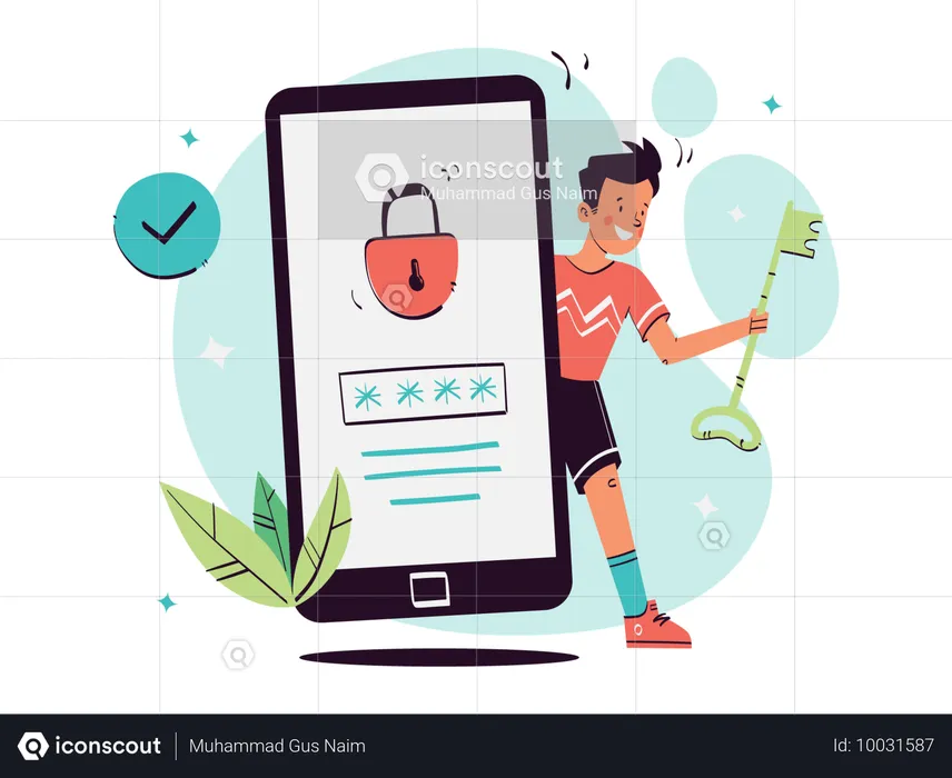 Utilisateur Déverrouiller le mot de passe du téléphone  Illustration